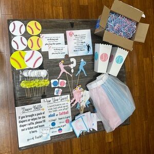 Baseball or Softball Gender Reveal Items